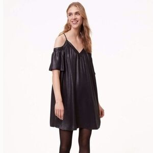 New Loft Cold Shoulder Shimmer Little Black Dress